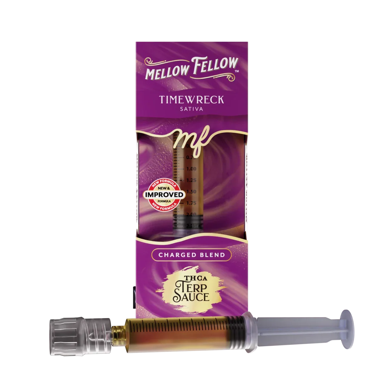 Mellow Fellow Charged Blend - Terp Sauce 2ml Syringe - Timewreck (Sativa) Best Sales Price - CBD