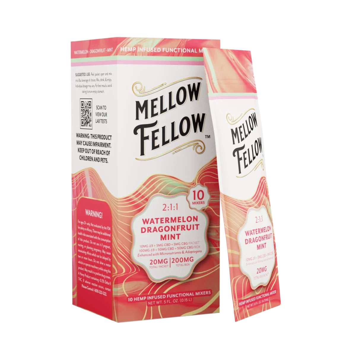 Delta 9 + CBD & CBG Mixers 10pc - Watermelon Dragonfruit Mint