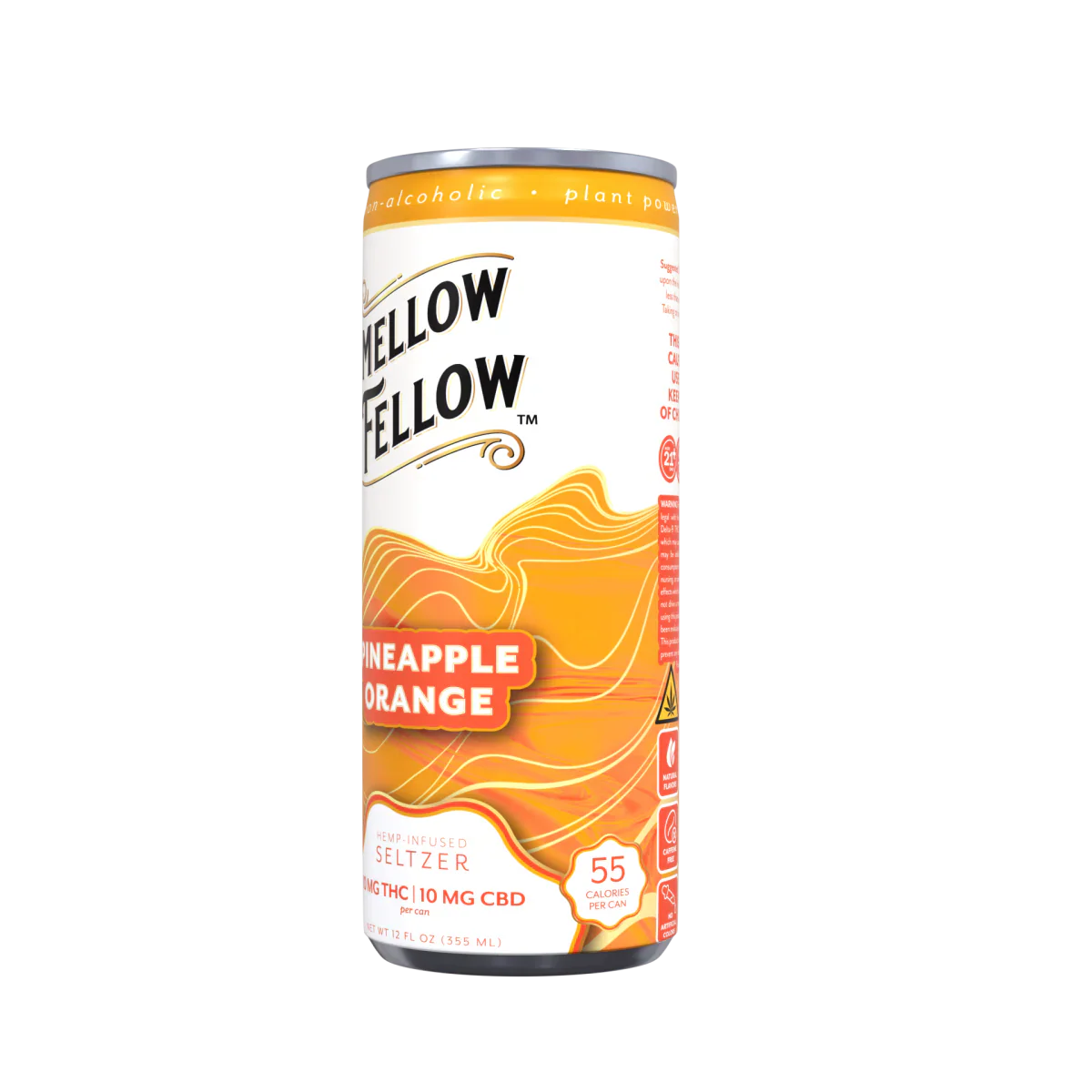 Delta 9 THC + CBD Seltzer Beverage 20MG - Pineapple Orange 4 Pack