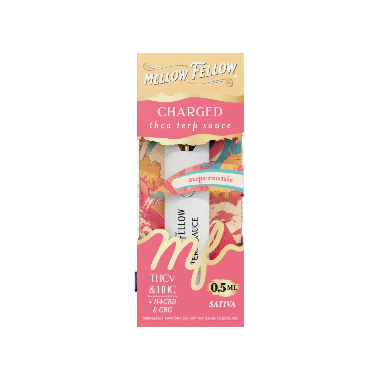 Mellow Fellow Charged Blend 0.5ml Terp Sauce Disposable Vape - Supersonic (Sativa)