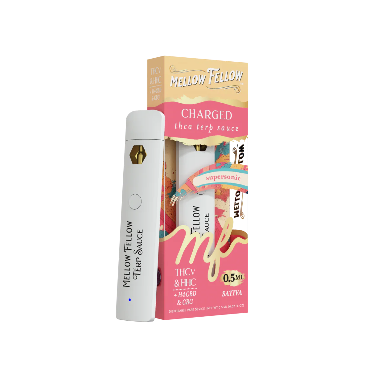 Mellow Fellow Charged Blend 0.5ml Terp Sauce Disposable Vape - Supersonic (Sativa)