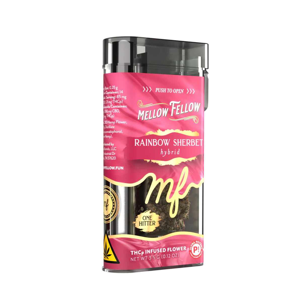 THCp 3.5g Infused Flower + One Hitter - Rainbow Sherbet (Hybrid)