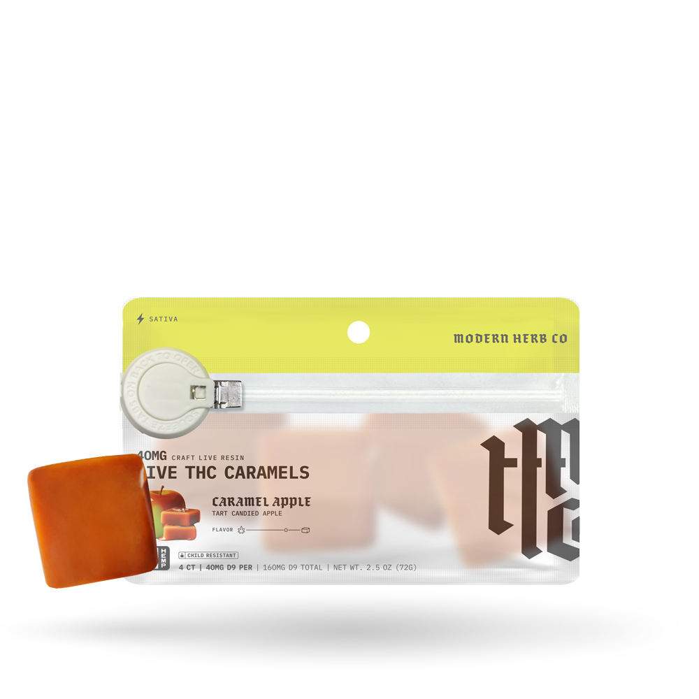 The Hemp Collect Live THC Caramel: Caramel Apple (Sativa), 4ct