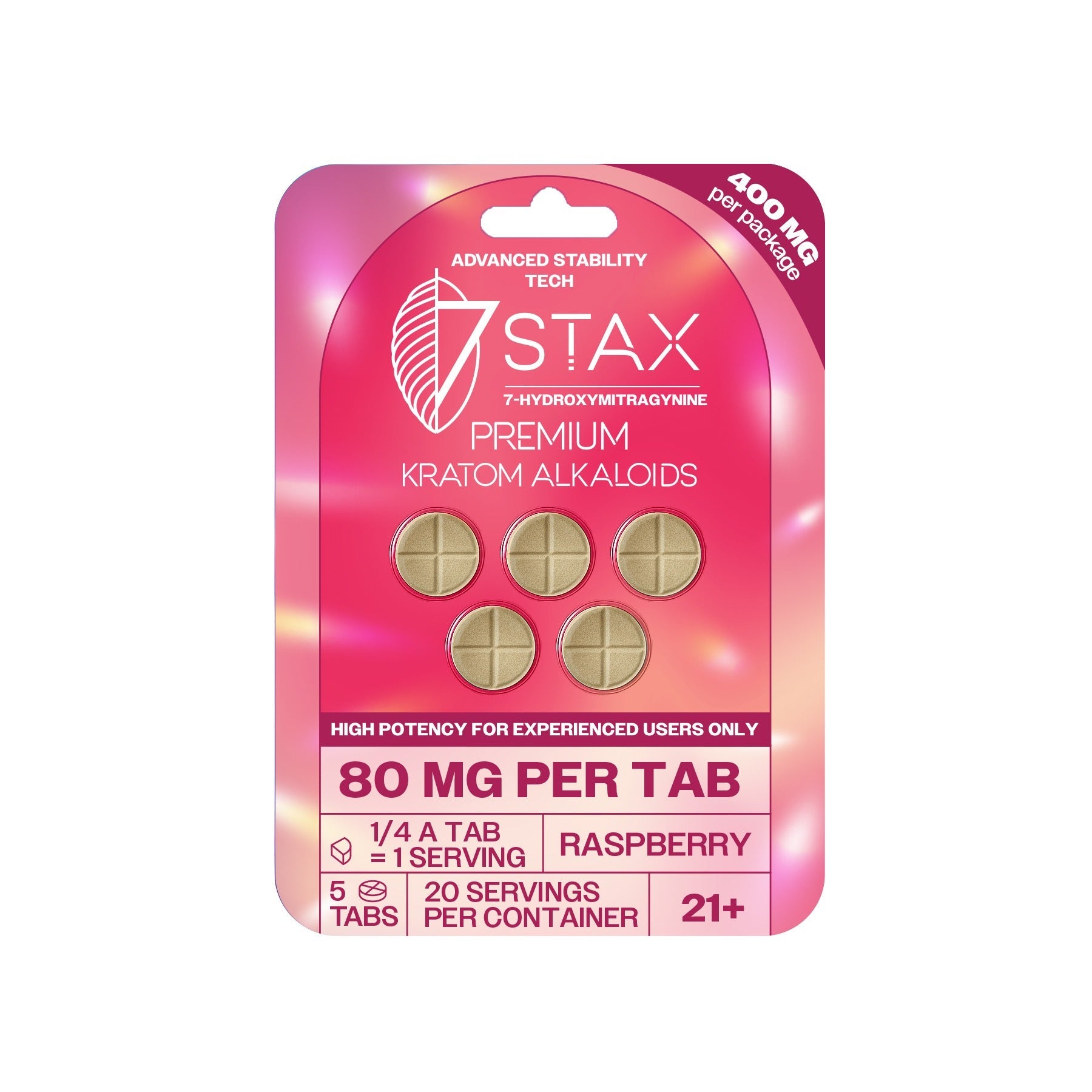 7Stax Premium 7-OH Kratom Alkaloid Tablets (400mg – 5 Count)