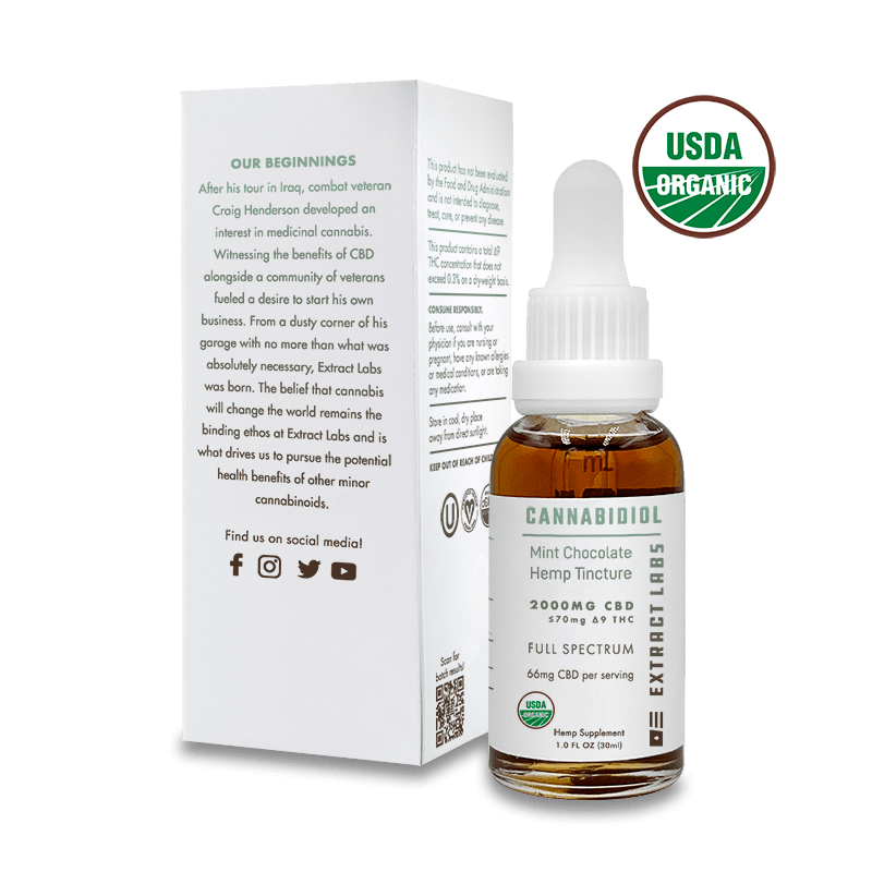 Extract Labs Organic CBD Oil | Mint Chocolate Flavor