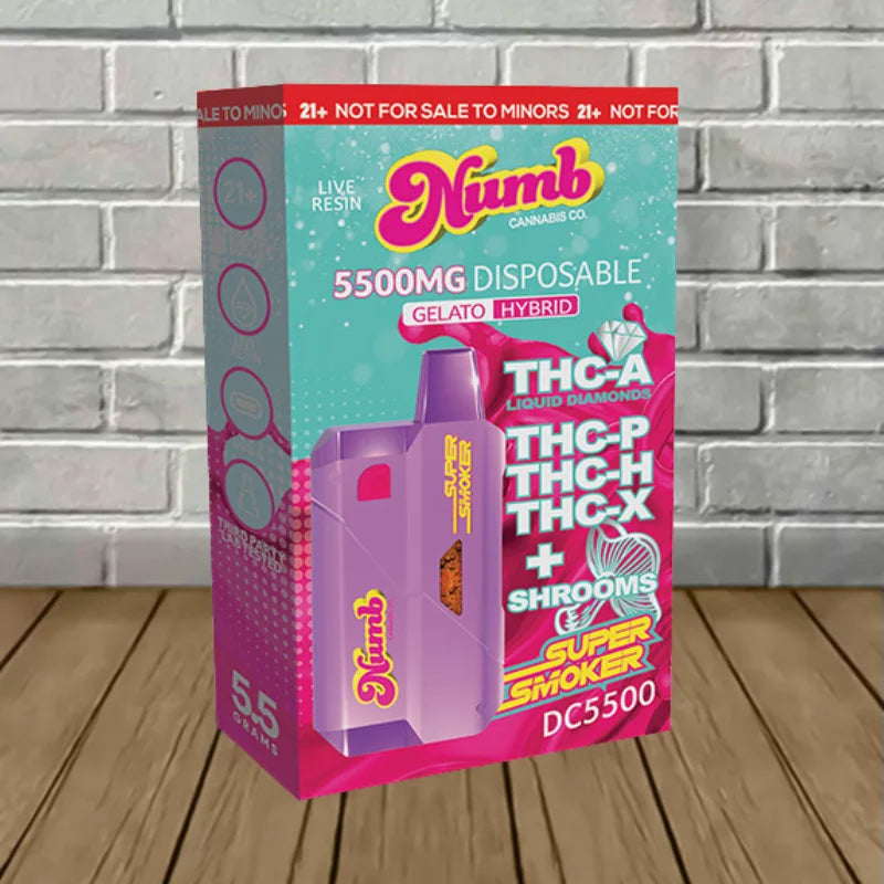 Numb Cannabis Co Super Smoker Liquid Diamond + Shrooms Blend Disposable 5.5g