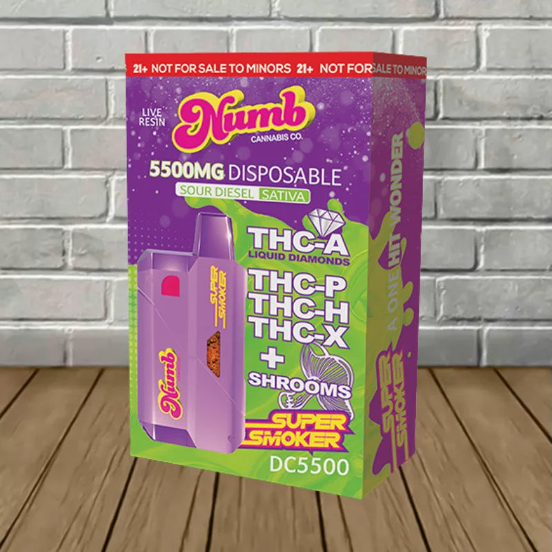 Numb Cannabis Co Super Smoker Liquid Diamond + Shrooms Blend Disposable 5.5g