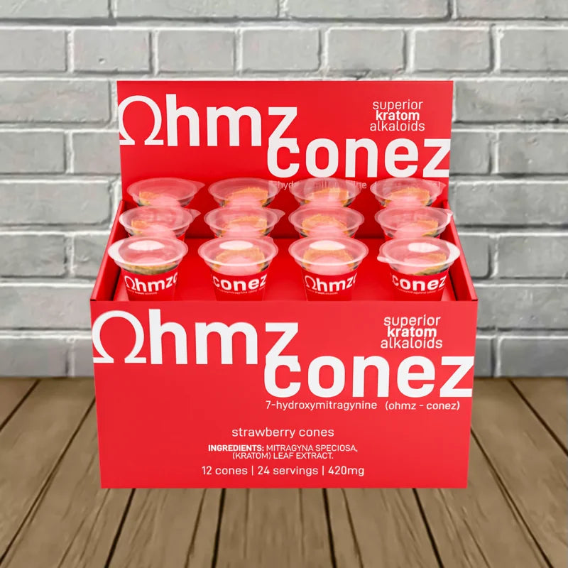 Ohmz Conez 7-Hydroxymitragynine Strawberry Cone Full Case 12ct Best Price