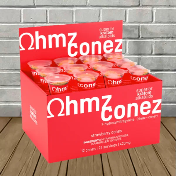 Ohmz Conez 7-Hydroxymitragynine Strawberry Cone Full Case 12ct Best Price