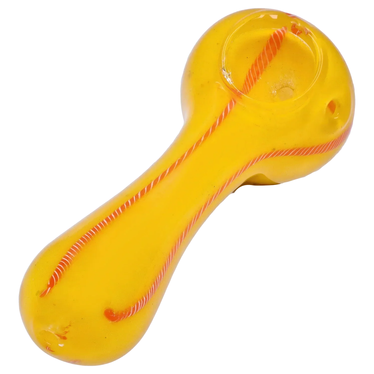 DankStop Frit Glass with Rasta Line Spoon Pipe - 4.5 in.
