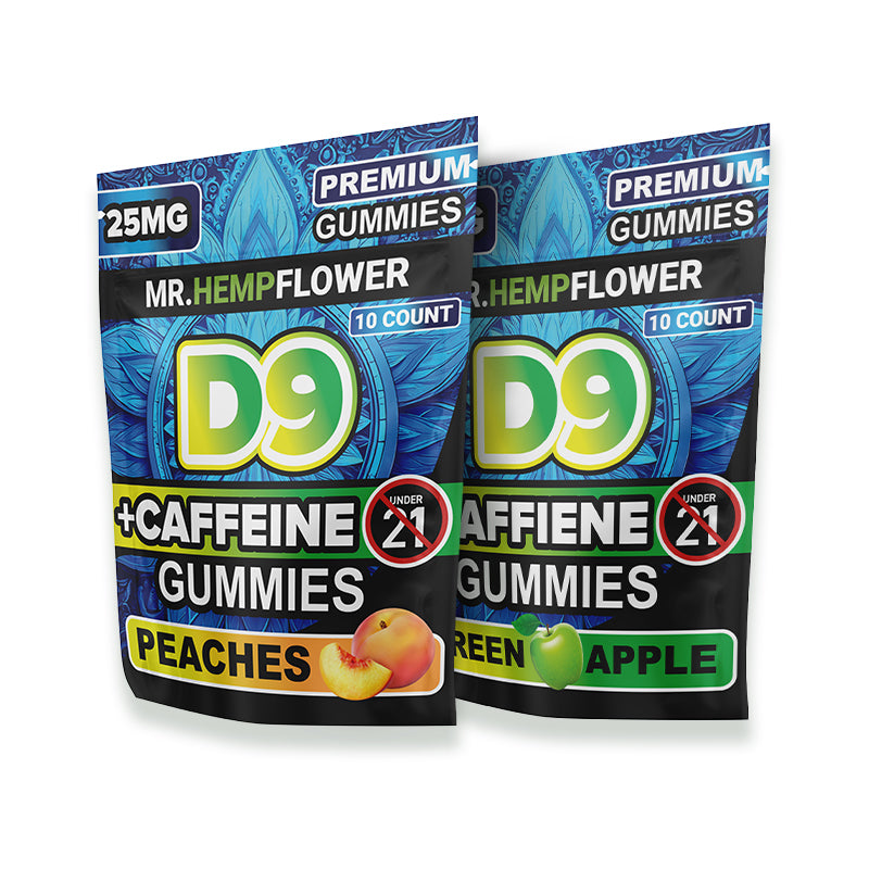 D9 Caffeine Gummies – 25mg Delta-9 + 50mg Caffeine