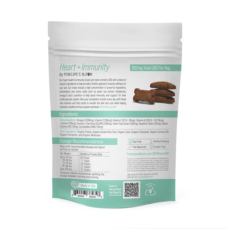 CBD Dog Treats for Heart + Immunity – Small to Medium Dogs – 300mg