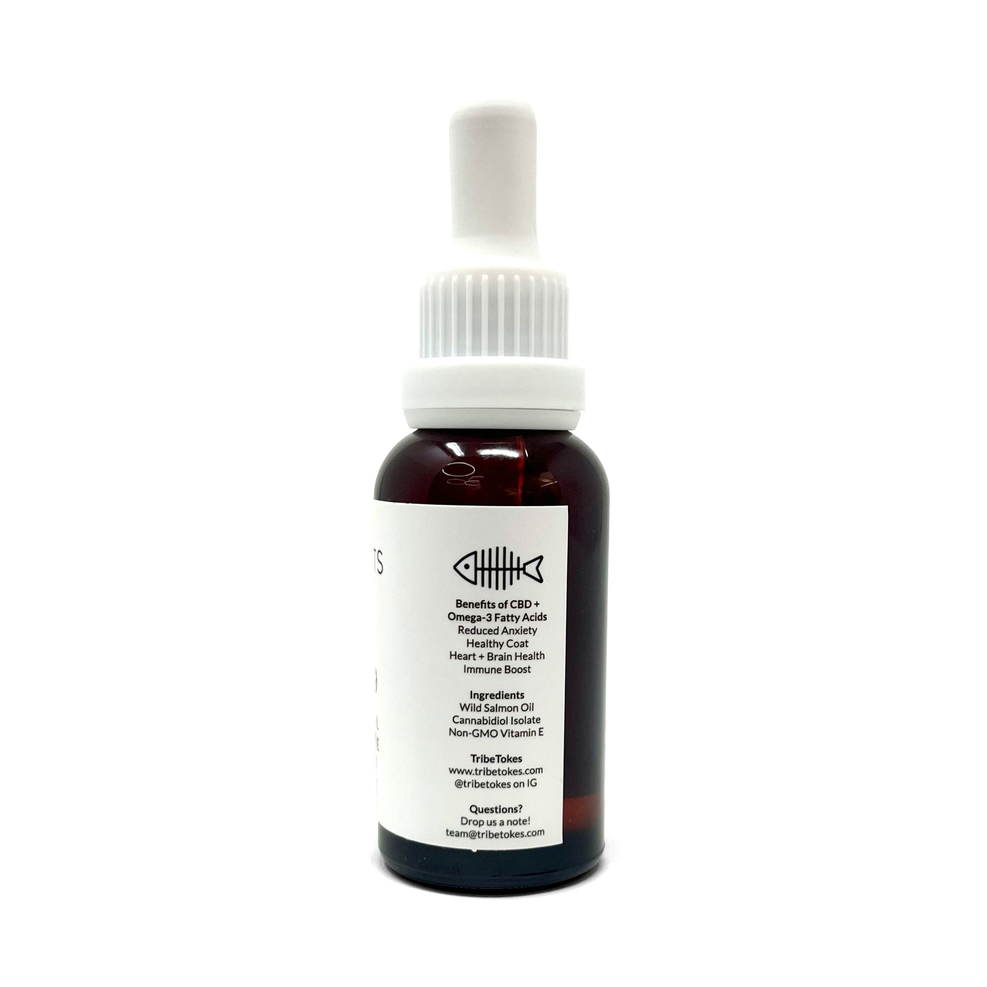 TribeTokes Pet CBD Tincture For Dogs + Cats | 300mg CBD + Wild Salmon Oil