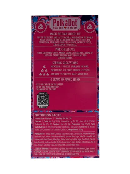 Pink Cheesecake PolkaDot Magic Mushroom Belgian White Chocolate 200mg Magic Per Piece Best Price