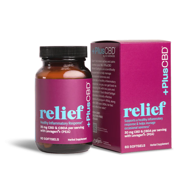 PlusCBD CBD Relief Softgel Capsules 30mg CBD/CBDA 60ct Best Price