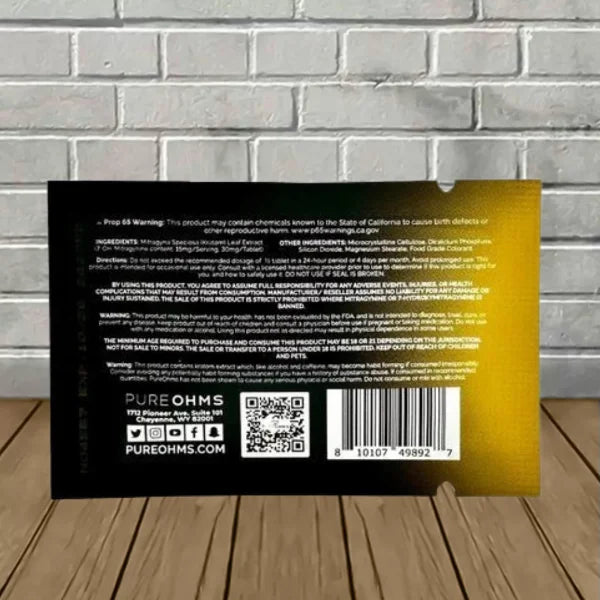 Pure Ohms Black 7-Hydroxymitragynine Extract Tablets 30mg Best Price