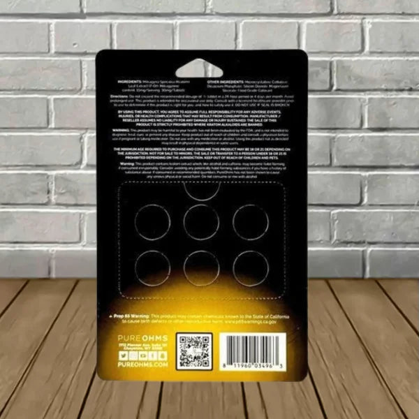 Pure Ohms Black 7-Hydroxymitragynine Extract Tablets 6ct