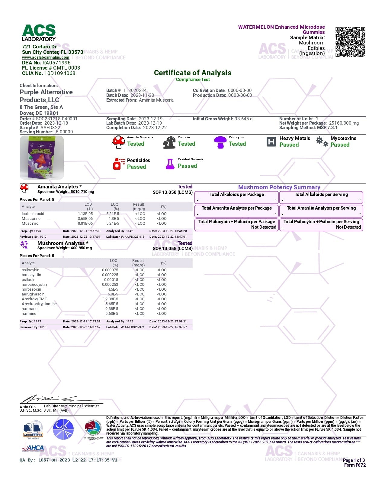Purple Organics Mushroom Enhanced Microdose Gummies – 5CT