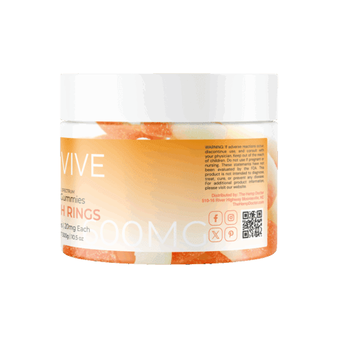 The Hemp Doctor REVIVE | 20mg CBD Peach Ring Gummies