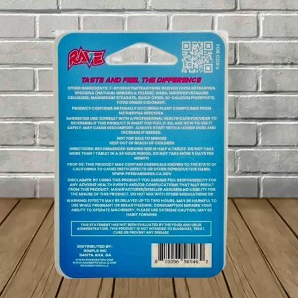 Rave Kratom 7-Hydroxy Extract Tablets 80mg