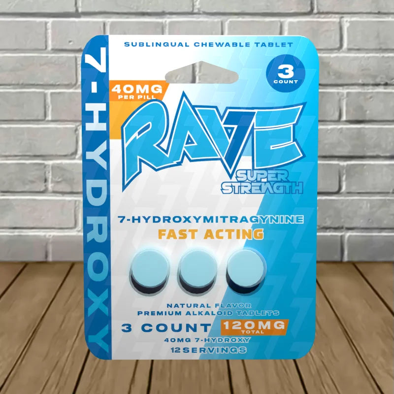 Rave Super Strength 7-Hydroxymitragynine Extract Tablets 3ct