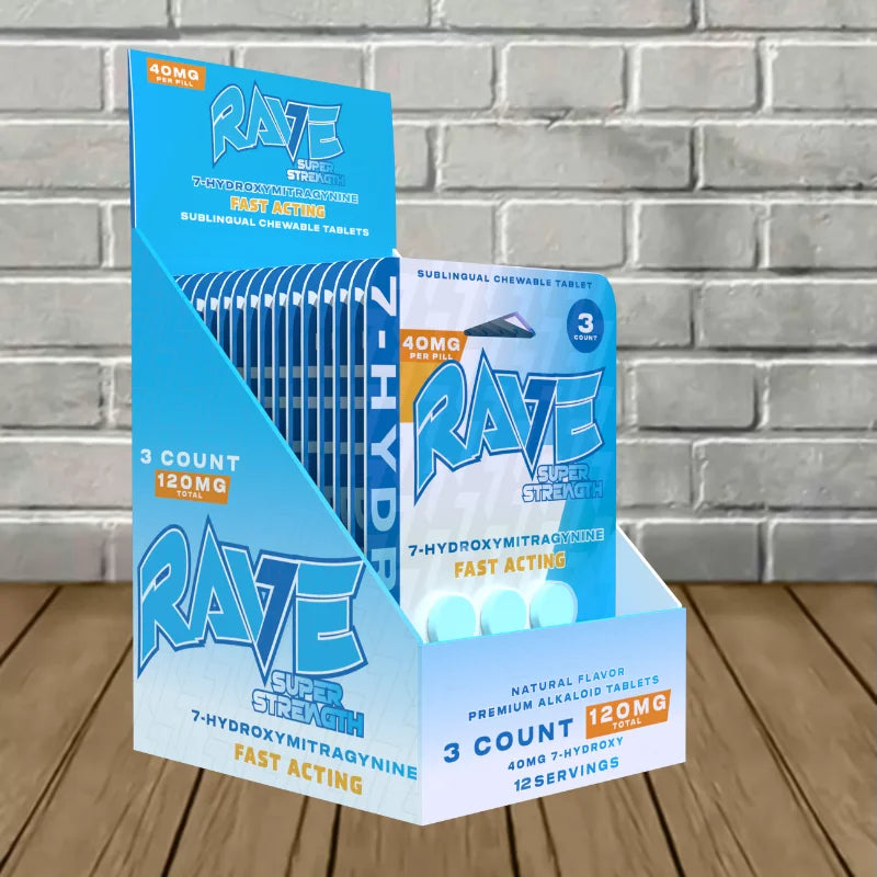 Rave Super Strength 7-Hydroxymitragynine Extract Tablets Full Case 10ct