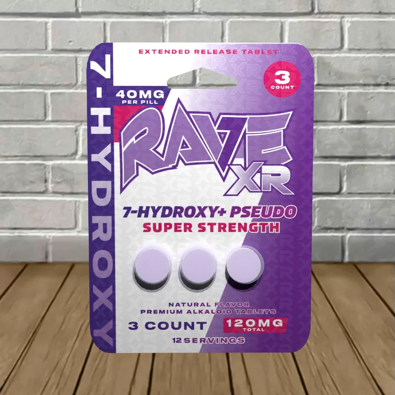 Rave XR 7-Hydroxy + Pseudo Super Strength Tablets 3ct