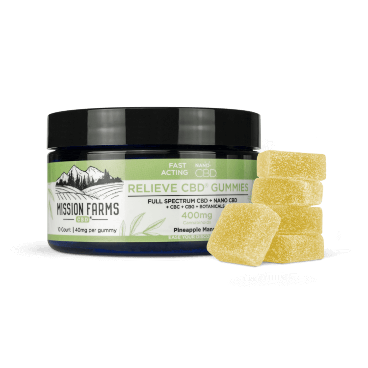 Mission Farms Relieve CBD Gummies with Nano CBD