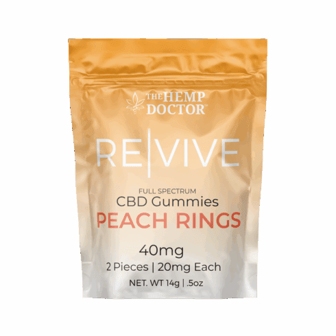 The Hemp Doctor REVIVE | 20mg CBD Peach Ring Gummies