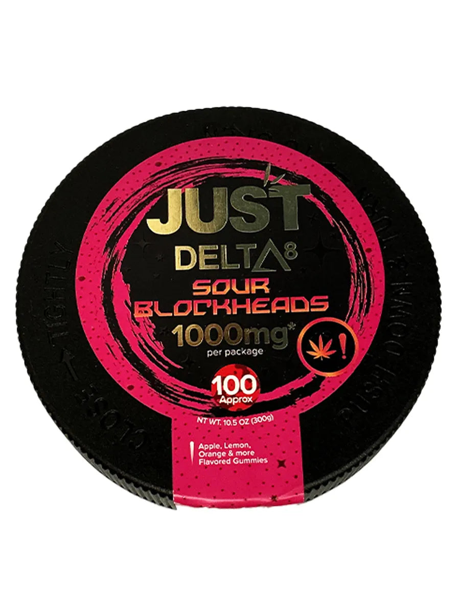 Just Delta 8 Sour Blockheads Sour Gummies 1000mg
