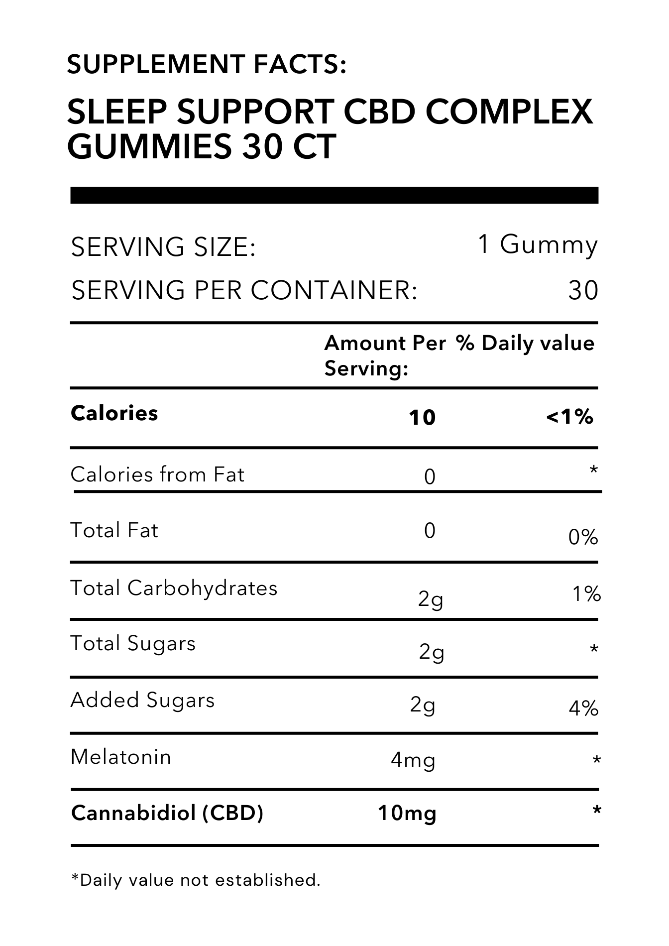 Sleep Support CBD Complex Gummies 30 ct