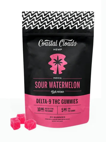 Sour Watermelon Coastal Clouds Delta 9 Gummies 20ct