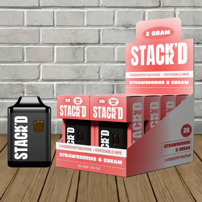 STACK’D Pure 7-Hydroxymitragynine Disposable Vape 2g Full Case (8ct)