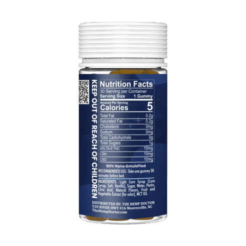 The Hemp Doctor 30mg D9|CBD|CBN Extended-Release Nighttime Gummies
