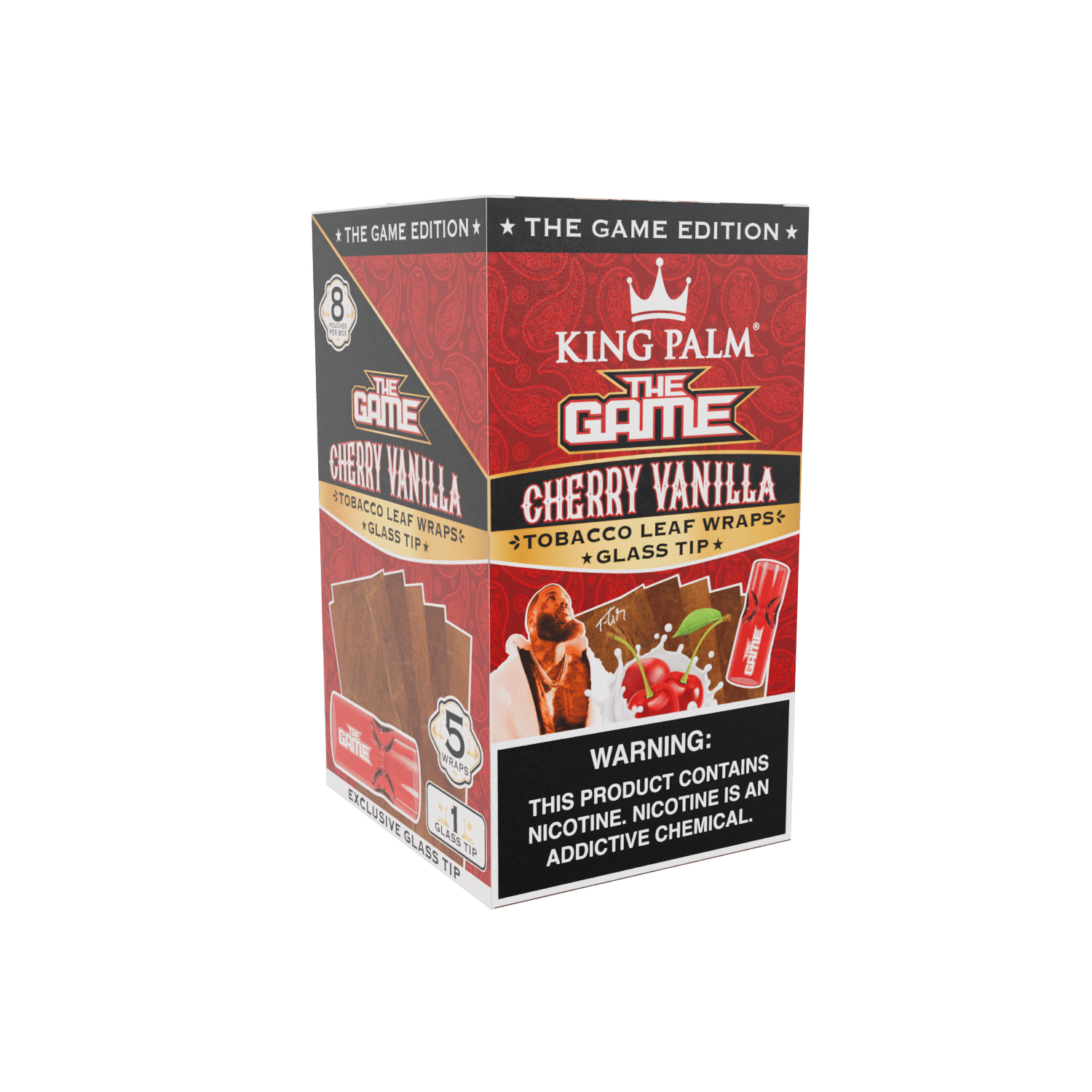 Tobacco Sheets w/Glass Tips – The Game Edition – Cherry Vanilla King Palm Best Price