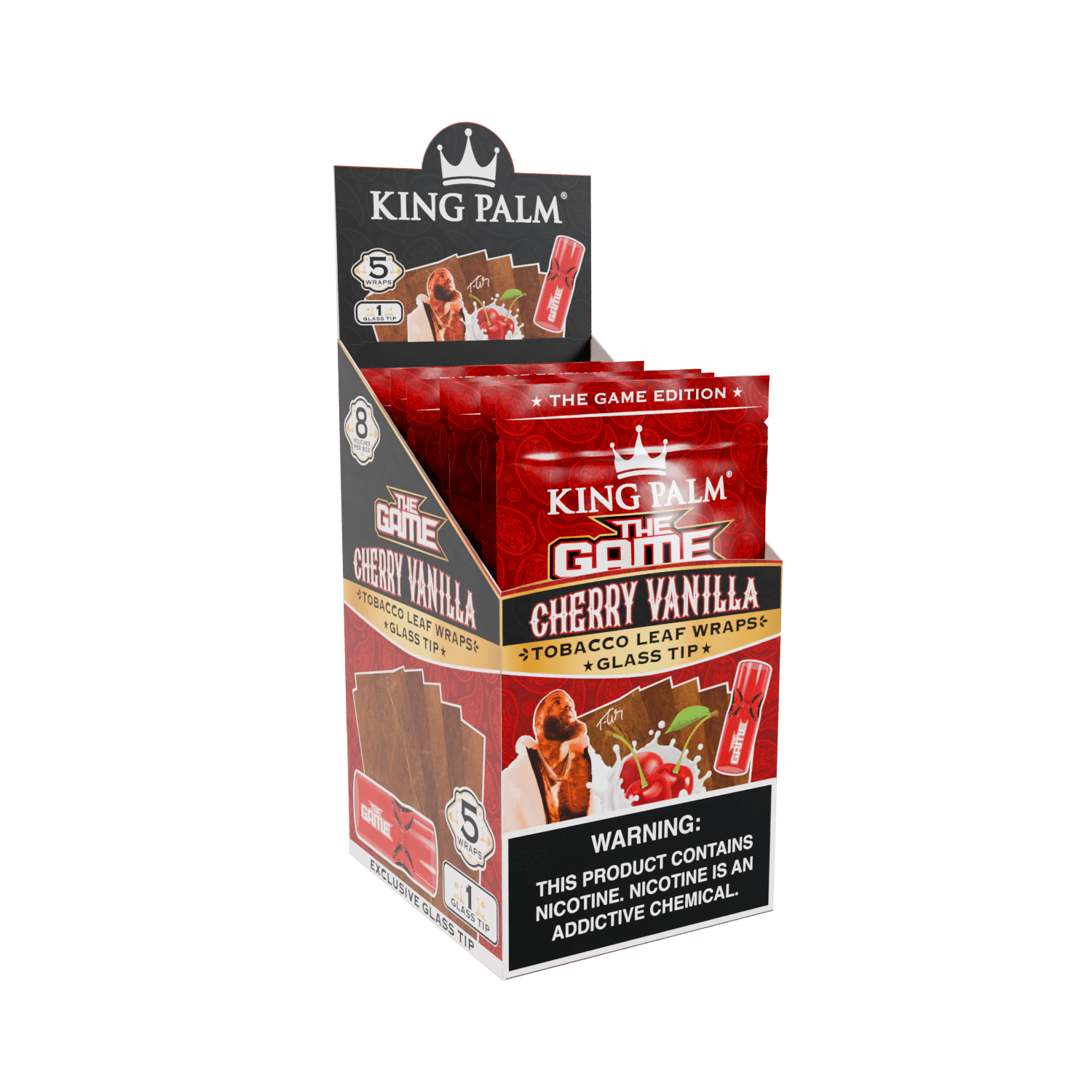 Tobacco Sheets w/Glass Tips – The Game Edition – Cherry Vanilla King Palm Best Price