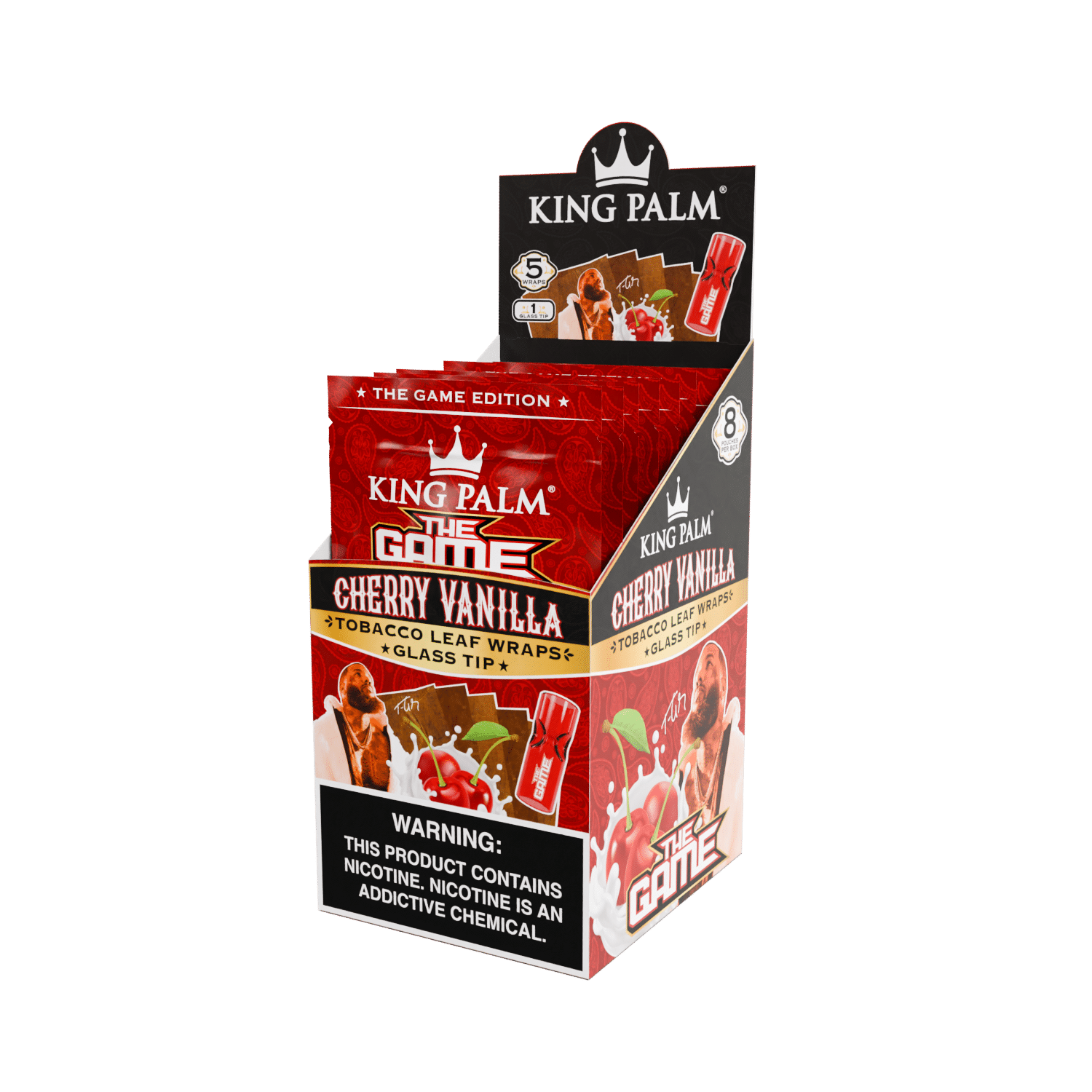 Tobacco Sheets w/Glass Tips – The Game Edition – Cherry Vanilla King Palm Best Price
