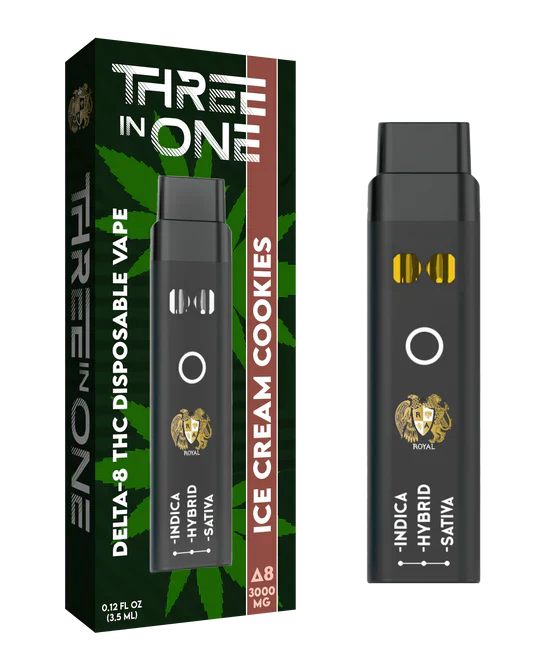 RA Royal CBD | Delta 8 THC Three Strains In One Disposable Vape - 3000mg Best Price