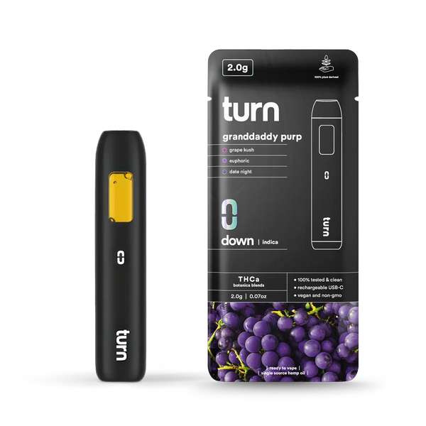 Turn Hemp THCa blend Disposable Vape Pen 2g (Indica) Nightime