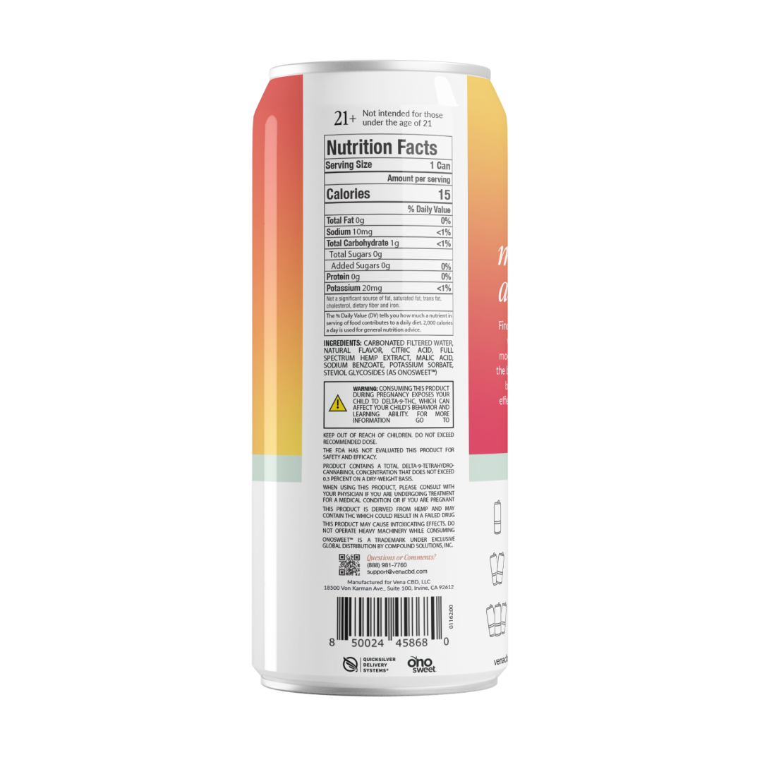 Vena CBD Happy Place Seltzers | Skinny Mocktails THC Drink