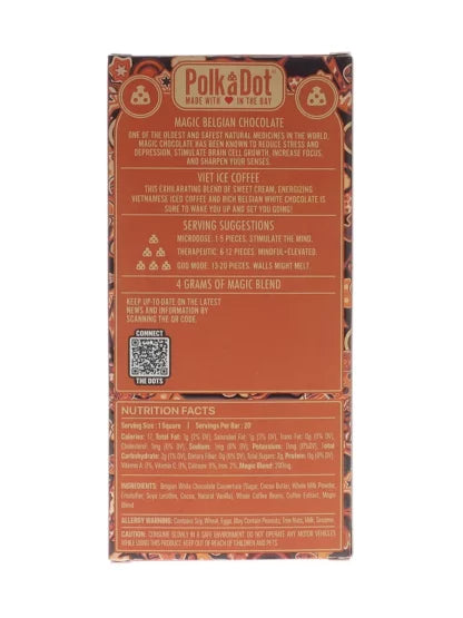 Viet Ice Coffee PolkaDot Magic Mushroom Belgian White Chocolate 200mg Magic Per Piece Best Price