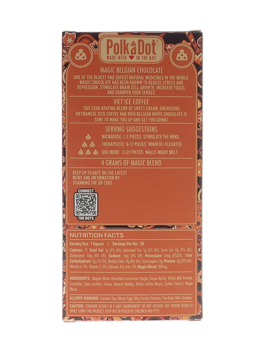 Viet Ice Coffee PolkaDot Magic Mushroom Belgian White Chocolate 200mg Magic Per Piece Best Price