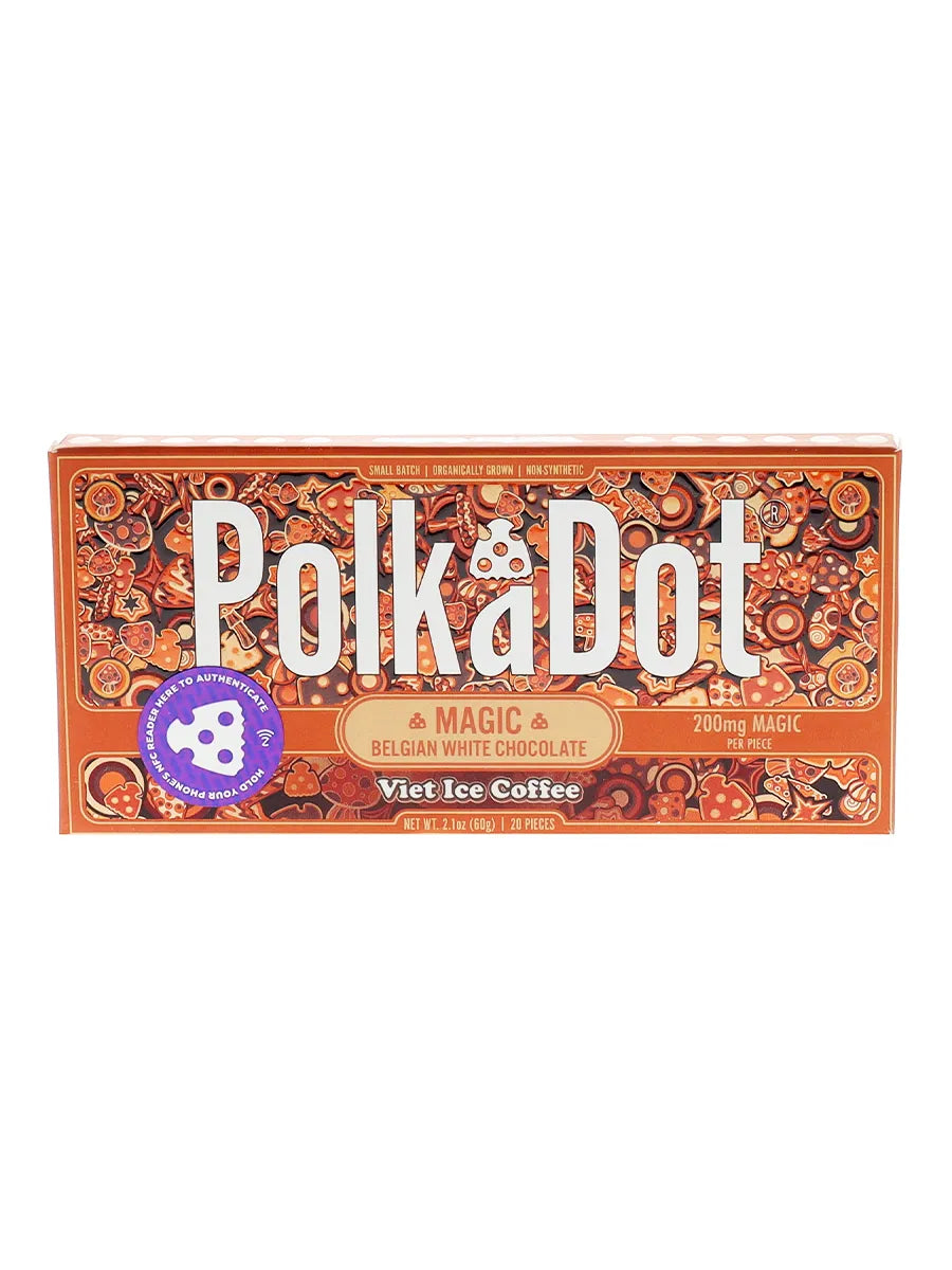 Viet Ice Coffee PolkaDot Magic Mushroom Belgian White Chocolate 200mg Magic Per Piece Best Price