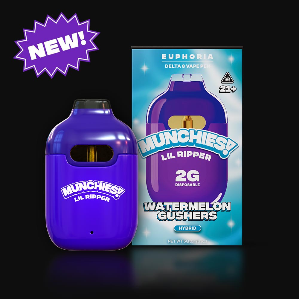 Delta Munchies 2g Lil Ripper Euphoria D8 Vape Watermelon Gushers Best Price