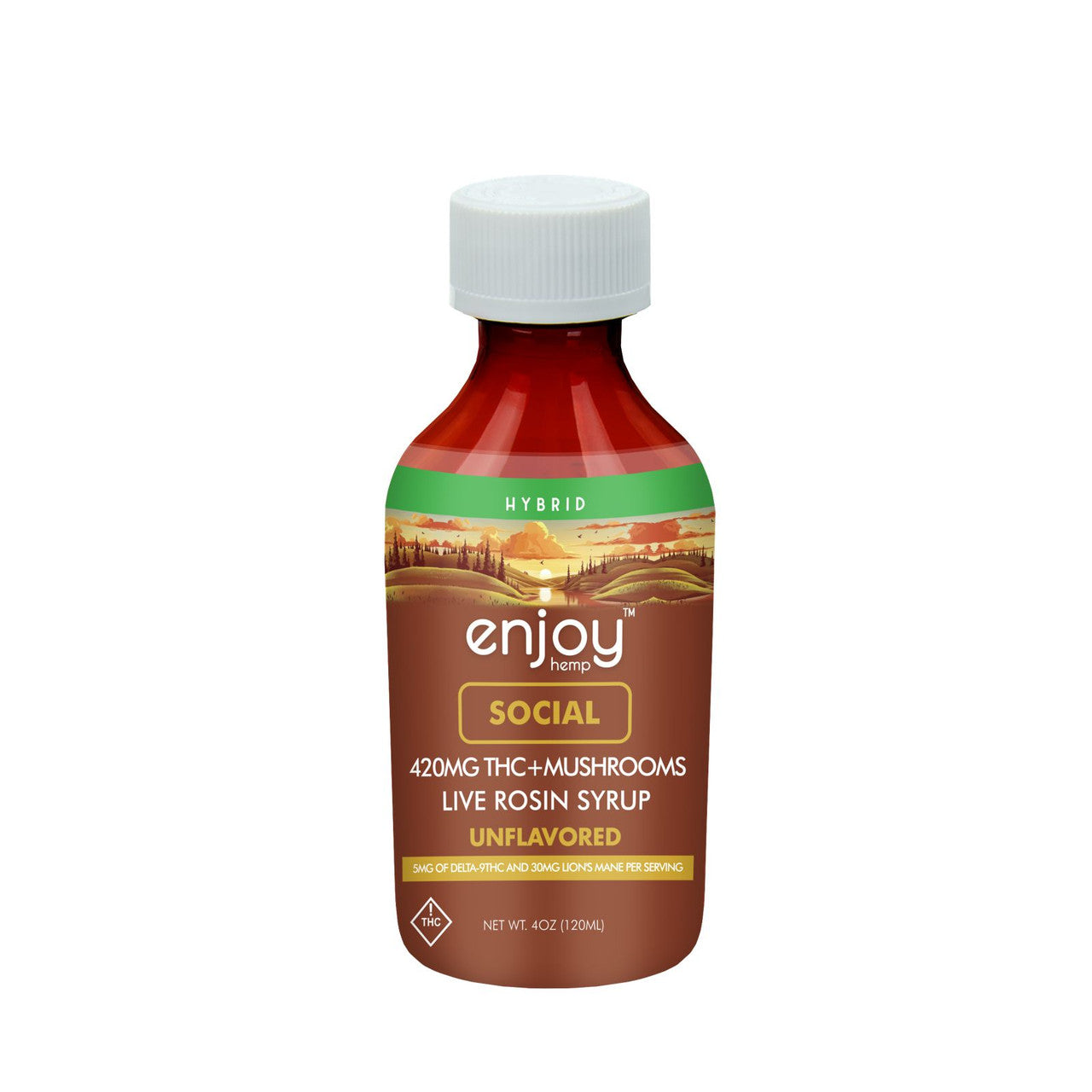 Enjoy Hemp 420mg Social THC + Mushrooms Live Rosin Syrup - Unflavored (Hybrid)