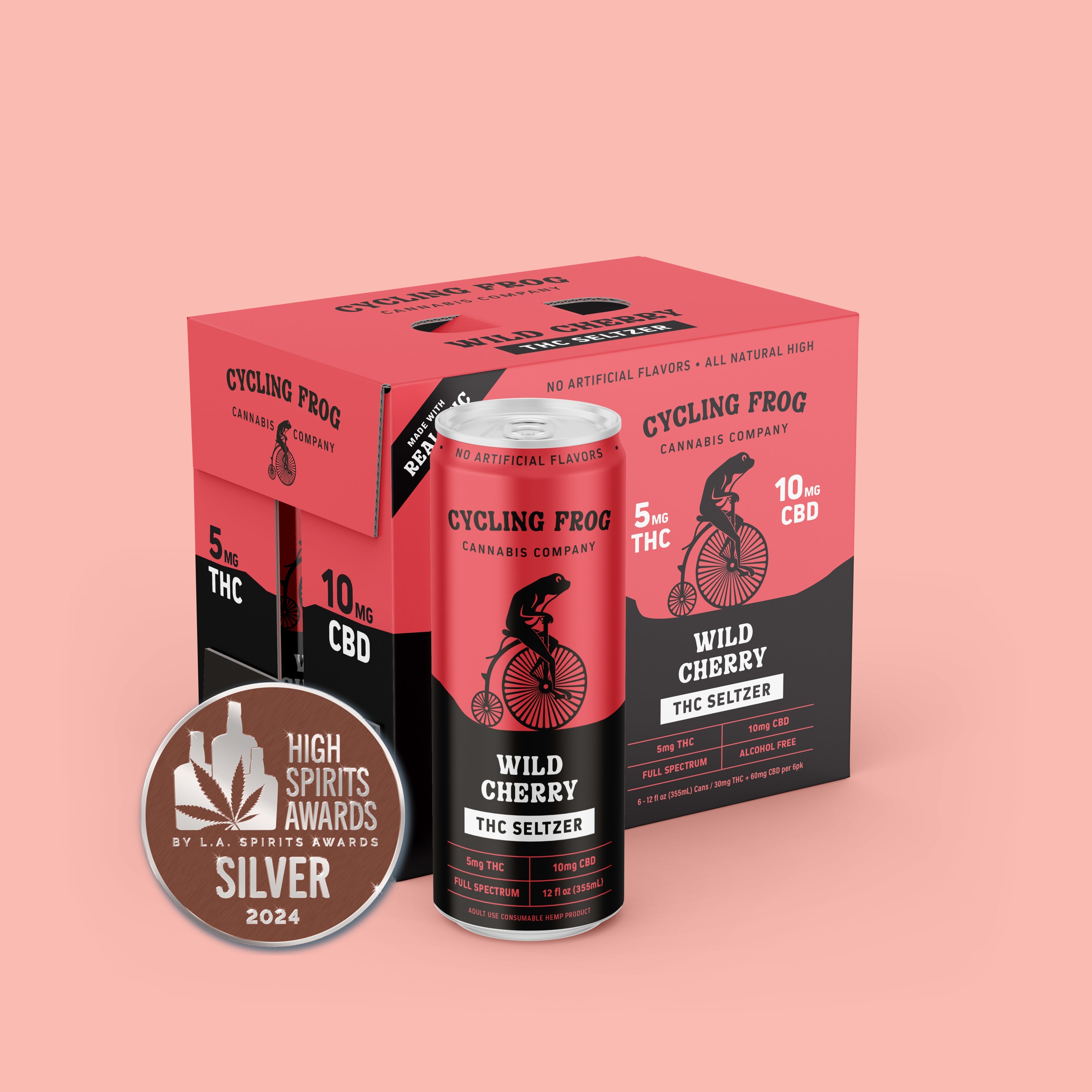 Cycling Frog Wild Cherry THC Seltzer, 6pk
