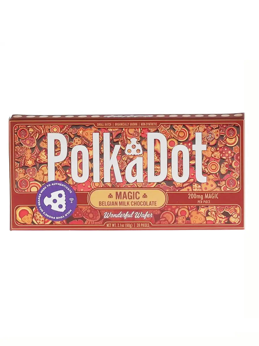 Wonderful Wafer PolkaDot Magic Mushroom Belgian White Chocolate 200mg Magic Per Piece Best Price