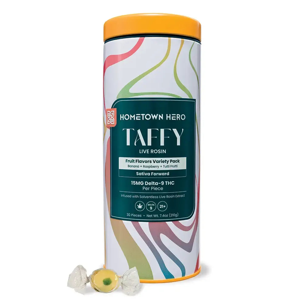 Hometown Hero Live Rosin Delta 9 THC Taffy 150mg - 450mg Best Price