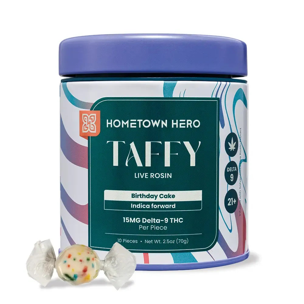 Hometown Hero Live Rosin Delta 9 THC Taffy 150mg - 450mg Best Price
