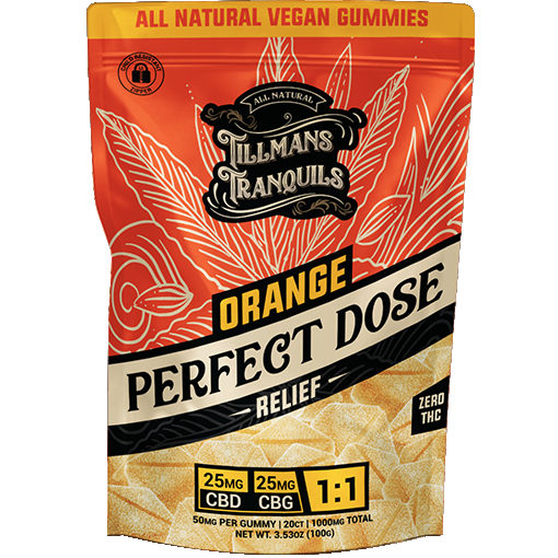 Tillmans Tranquils Orange 1:1 CBD:CBG Gummies �Anytime (Zero THC) Best Price
